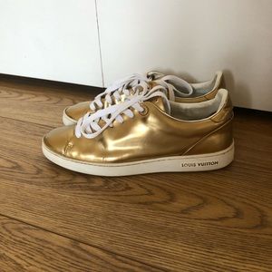 Authentic Louis Vuitton Gold Sneakers